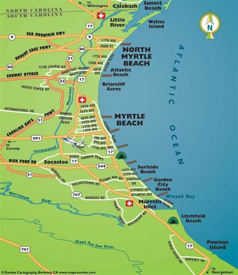 Pier At Myrtle Beach South Carolina Map